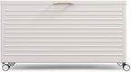 MIRADOR 175 Gallon Outdoor Storage Box Waterproof with Wheels, Metal Deck Box for Patio Furniture, Garden Tools, Outdoor Cushion, Latte