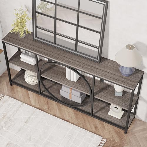 Tribesigns Extra Long Console Table, 70.9" Sofa Table with 3 Tier Shelve...
