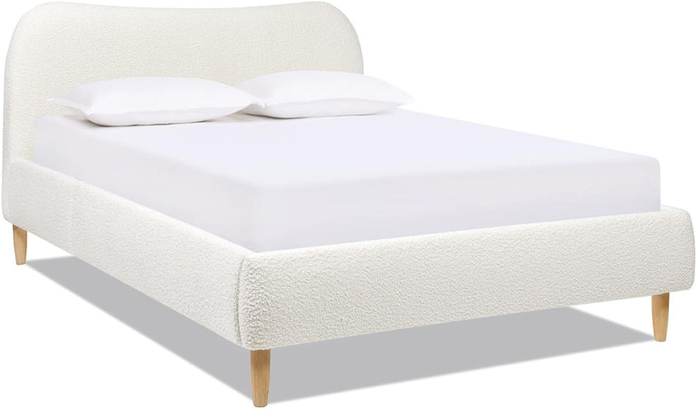 Roman Curved Headboard Upholstered Platform Bed, Queen