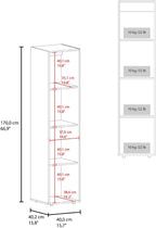 DEPOT E-SHOP Frisco 1 Door Wardrobe with Mirror and Vertical Storage Design, Natural Oak