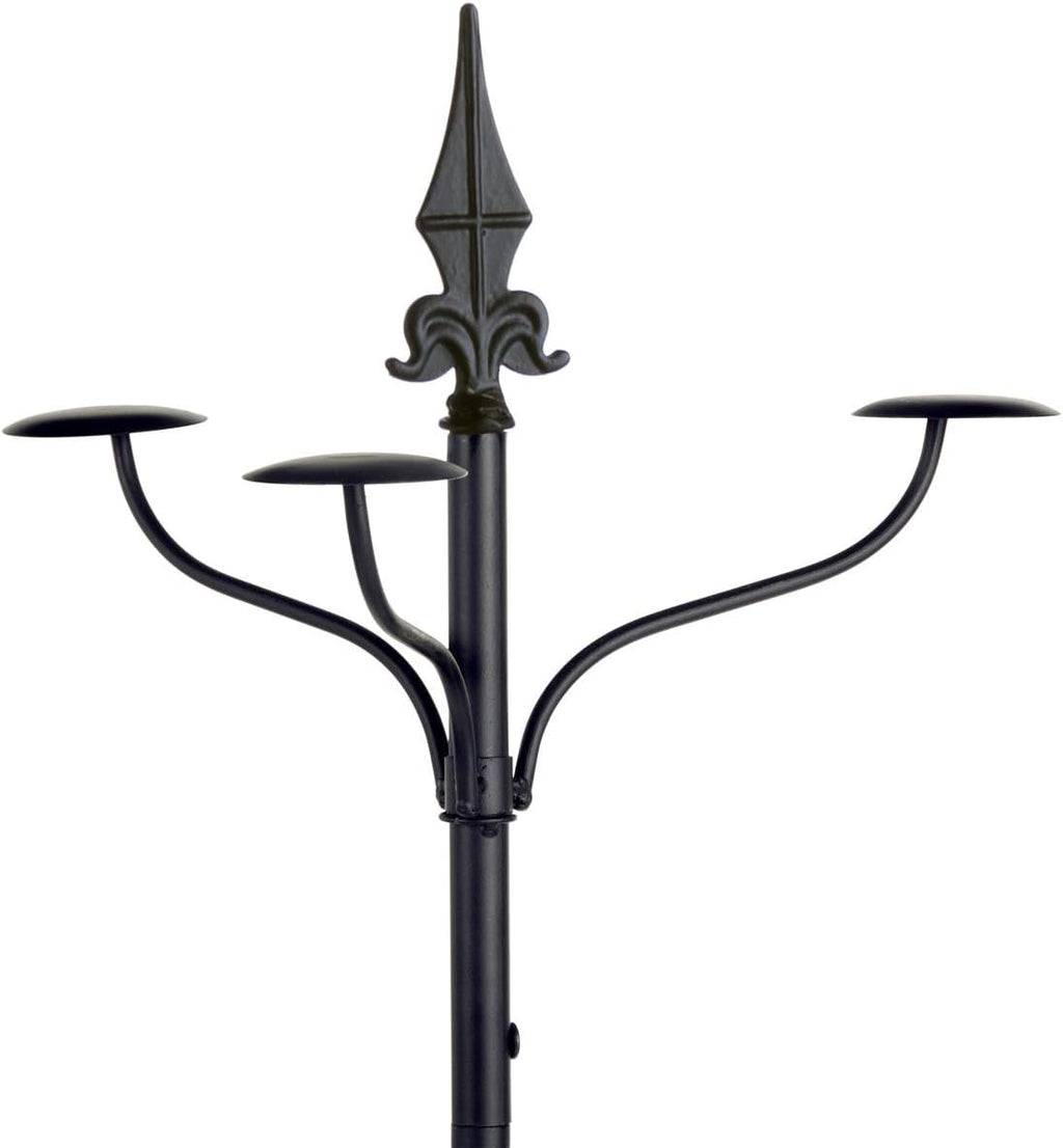 Displays2go Wrought Iron Hat and Coat Rack, Rotates, Total of 31 Hooks, Multi-Tiered, Black, 73" H x 20" W x 20" D