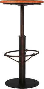 Topower Industrial Pub Table 19.7" Round Solid Pine Wood Top 42.2" Height Bar Table with Metal Base, Tall Pub Table for Kitchen, Dining Room, Coffee Shop, Copper