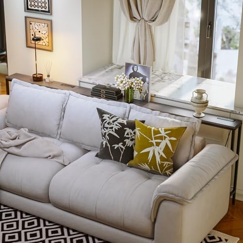 102.4" Behind Couch Table with 2 Fast Charging Stations, 7.1" Narro...