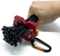 One Touch Cable Tie Holder/Zip Tie Organizer (Red)