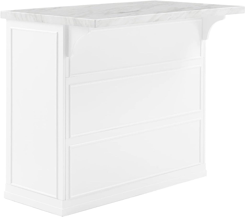 HomeStock Eclectic Elegance Faux Marble Top Kitchen Island