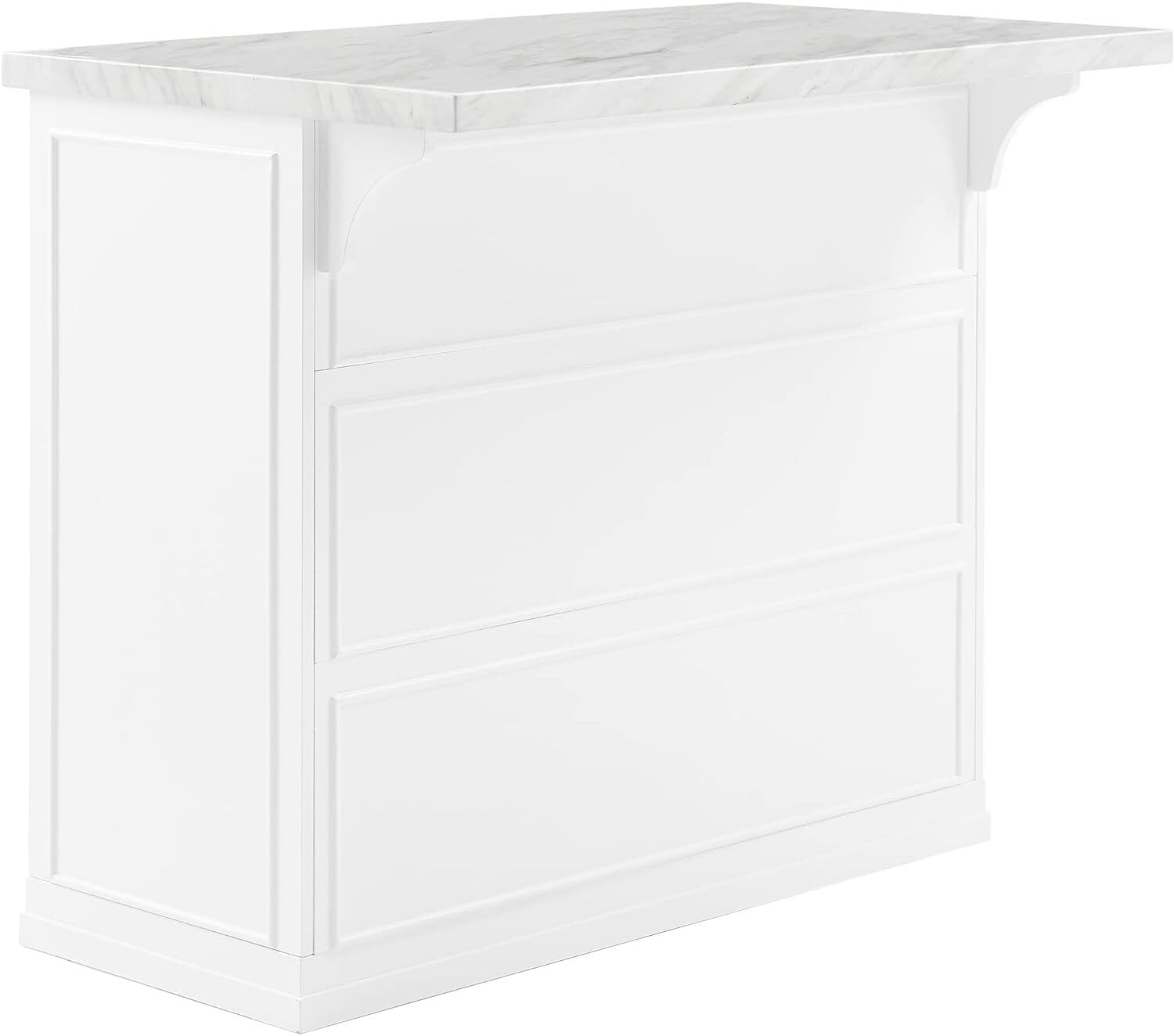 HomeStock Eclectic Elegance Faux Marble Top Kitchen Island
