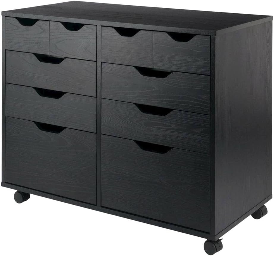 Furnifact Black Storage Cabinet, Composite Wood Pantry Organizer, Spacious 32...