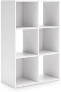Signature Design by Ashley Onita Modern 3-Tier Floor Standing 6 Cube Organizer for Living Room, Wood, Works with 10.5 W x 10.5 D x 11 H Storage Bin (Sold Separately), White