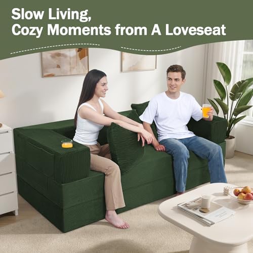 COMAX Queen Couch, 79" Futon Sofa Bed Couches for Living Room | Converti...