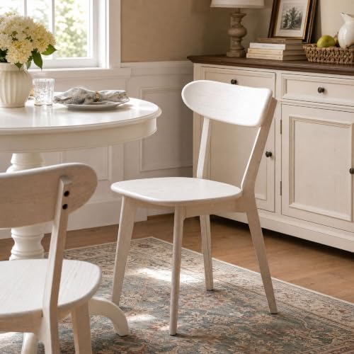 Dining Chairs, Kitchen Chairs, 100% Oak Solid Wood Modern Chair with Curved B...