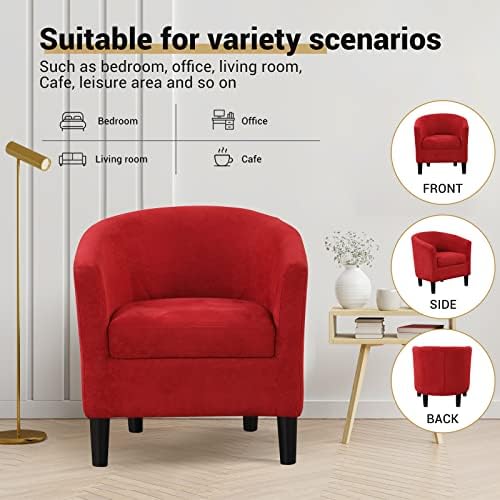 INZOY Modern Accent Chair with Ottoman for Small Space, Club Chair with Ottom...
