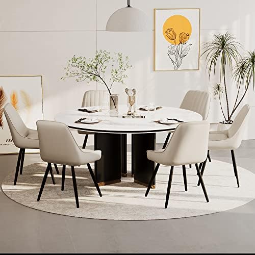 Alunaune Modern Dining Chairs Set of 6, Mid Century Upholstered Kitchen Chair...