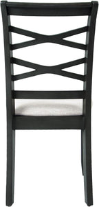 Poundex 6 Piece Charcoal Modern Dining Set with Table, 4 Chairs & Bench