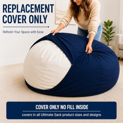 ULTIMATE SACK | 4 Ft Bean Bag Chair Replacement Cover Only | Teal Suede | Rem...