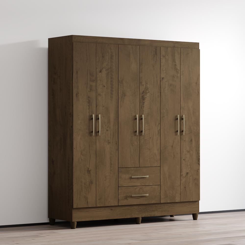 Meble Furniture Panama Wardrobe — Contemporary Design — 71.7H x 60.2W x 19D inches — Brown
