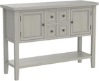 Merax Modern Wood Buffet Table with Storage Shelf, 2 Drawers and 2 Cabinets Buffet Coffee Bar Cabinet for Living Room Dinning Room Kitchen (Antique Gray)