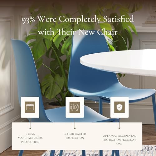 Poly & BARK Isla Modern Kitchen Chairs Set of 4 - Plastic Dining Chair wi...