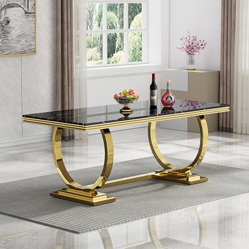 5 Pcs Dining Table Set, Kitchen and Dining Room Table Set for 4, 68" Rec...