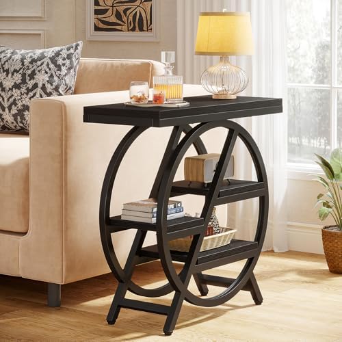 Tribesigns End Table for Living Room, 3-Tier Narrow Side Table with Storage, ...