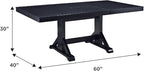 Walker Edison 6 to 8 Person Wood Modern Farmhouse Expandable Dining Room Table with Leaf Kitchen Dining Chairs, 60 Inch, Antique Black