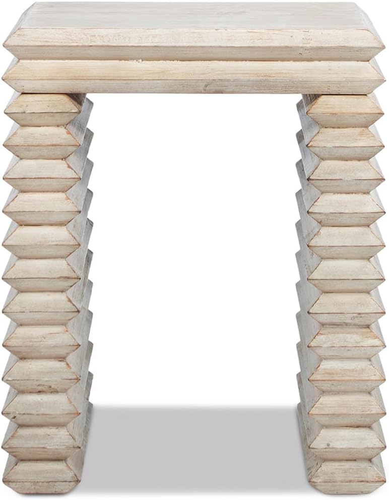 Jennifer Taylor Home Veda 20" Reclaimed Wood Stacked Geometric Waterfall...