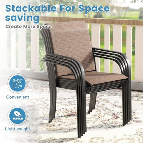 DIFY Outdoor Dining Set for 6, Patio Dining Furniture Set Includes 47.2"...