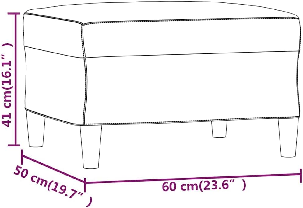 Cozy Fabric Footstool, 23.6x19.7x16.1 Inches, Durable and Breathable Fabric, ...