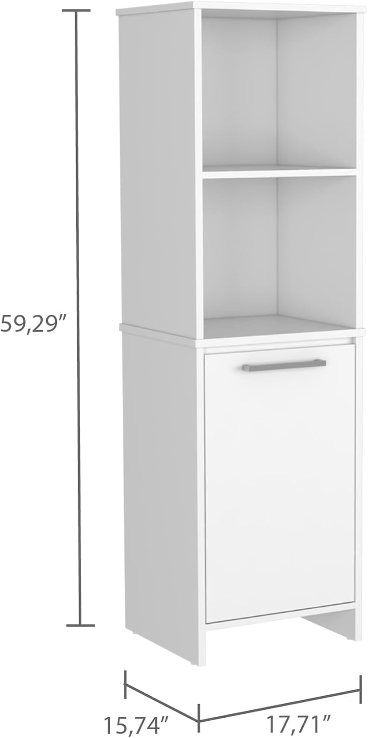 Farmhouse Kitchen Pantry Feery, Single Door Cabinet, Interior and External Sh...