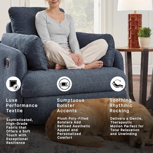 Signature Design by Ashley Modmax Swivel Glider Recliner, Hidden Storage &amp...