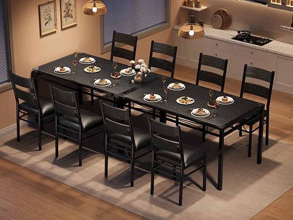 IDEALHOUSE Wood Dining Table Set for 4 with Corner Protector, Kitchen Table C...