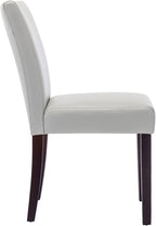 Watson & Whitely Dining Chairs Set of 6, Faux Leather Upholstered Armless Dining Room Chairs with Solid Wood Legs & Back Side Chair for Kitchen, Living Room, Restaurant, Light Grey