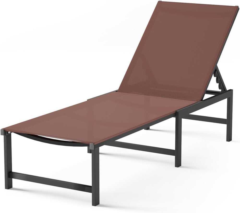 Aluminum Patio Chaise Lounge Chair Outdoor,Brown