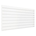 4FT x 2FT Modern White PVC Slatwall Panel, Wall Mounted, 1 Shelf, Garage Storage, 75 lbs Weight Capacity