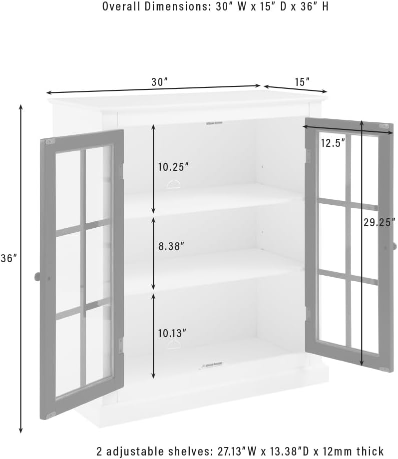 Crosley Furniture Cecily Stackable Pantry Storage Cabinet with Shelves, Kitch...