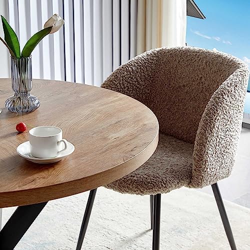NORDICANA 5 Piece Dining Table and Chair Set, 37-Inch Engineered Wood Round T...