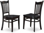 East West Furniture LGGR7-BLK-W 7 Piece Dining Room Table Set Consist of a Rectangle Kitchen Table with Butterfly Leaf and 6 Dining Chairs, 42x84 Inch, Black