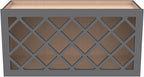 Solid Wood RTA Wine Bottle Rack Wall Cabinet with Lattice Panels - Wine Storage for Bar, Pantry, Cellar & Countertop - Mocha (Pebble Gray, 36'W 12'D 18'H)