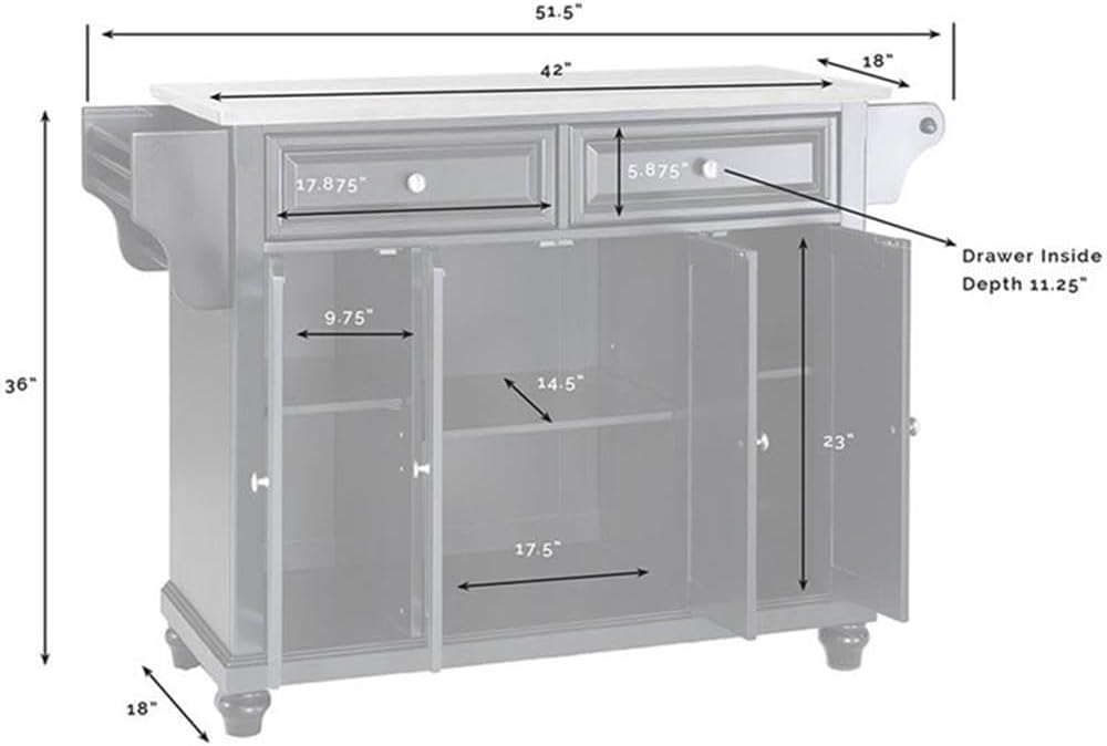 Pemberly Row Modern Wood Kitchen Island in Mahogany/Silver