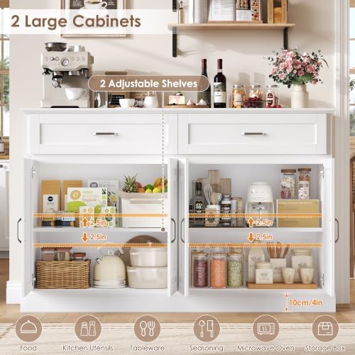 FACBOTALL Sideboard Buffet Cabinet with Storage, 55.1" Large Kitchen Sto...