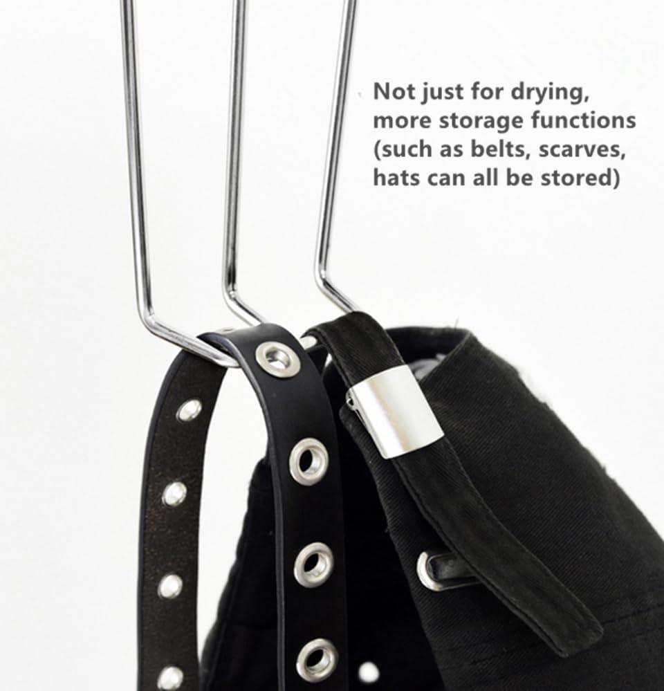Leoyoubei 5 Pack Stainless Steel Shoes Hanger Drying Rack for Dehumidifying Hanging Leather Shoes,Double Hook Design Drying Shelf Storage Organizer,Closet Organizer Storage
