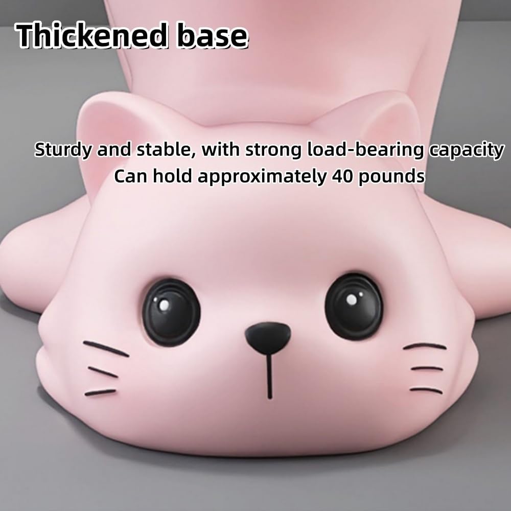 Creative Resin Cat Side Table with Tray, Multifunctional Accent Table for Sma...