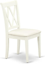 East West Furniture DOCL6-LWH-C 6 Piece Modern Dining Table Set Contains a Rectangle Wooden Table with Butterfly Leaf and 4 Linen Fabric Dining Chairs with a Bench, 42x78 Inch, Linen White