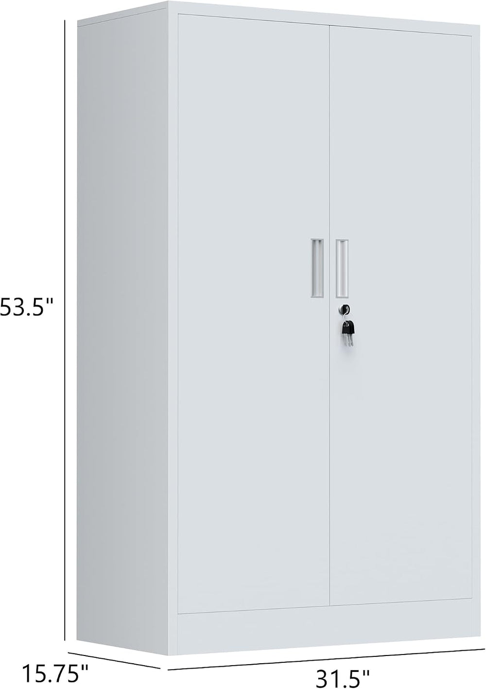 iJINGUR Metal Storage Cabinet with Locking Doors and Adjustable Shelves, 53.5...