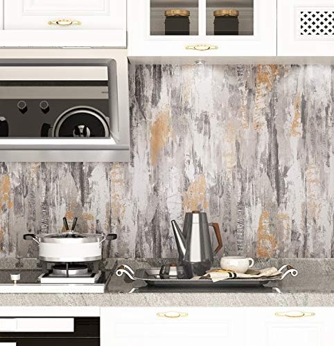 Livelynine 15.8X394 Inch Textured Concrete Wallpaper Peel and Stick for Walls...