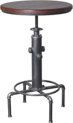 Topower Industrial Bar Table 31.5-41.3" Adjustable Pub Table Kitchen Dining Coffee Bistro Table