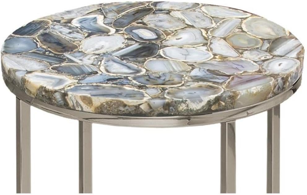 Steve Silver Onyx Nickel Agate Top Nesting Table - Set of 2