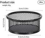 2Pcs Black Minimalist Metal Paper Clip Holder Mesh Paperclip Bowl Binder Clip Dispenser Desk Bobby Pin Container Organizer for Home Office Classroom School Desk Supplies Holders and Dispensers