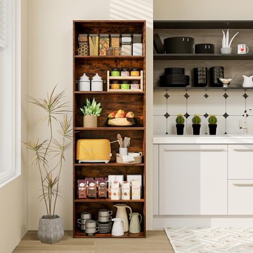 Tangkula 6-Tier Bookcase, 70” Tall Freestanding Bookshelf with 6 Open Shelves...