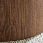 Nesting Coffee Table Set of 2, Modern Round Coffee Table Drum Side Table, Wooden Circle Accent Tables End Tables for Small Spaces Living Room Bedroom Office (Walnut)