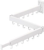 Dr.DJ Clothes Drying Rack for Laundry, Retractable Clothes Hanger Rack Wall Mounted Folding Indoor, Drying Rack, Space Saver Clothes Rack,Collapsible (Tri-Fold) with 18 J-Hooks Laundry Rack White